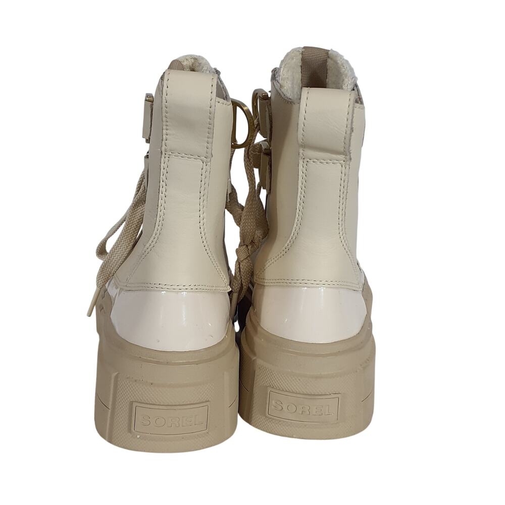 Sorel Platform Bleached Ceramic Oatmeal Caribou X Cozy Lace Up Boots Size 5.5 - Picture 4 of 7